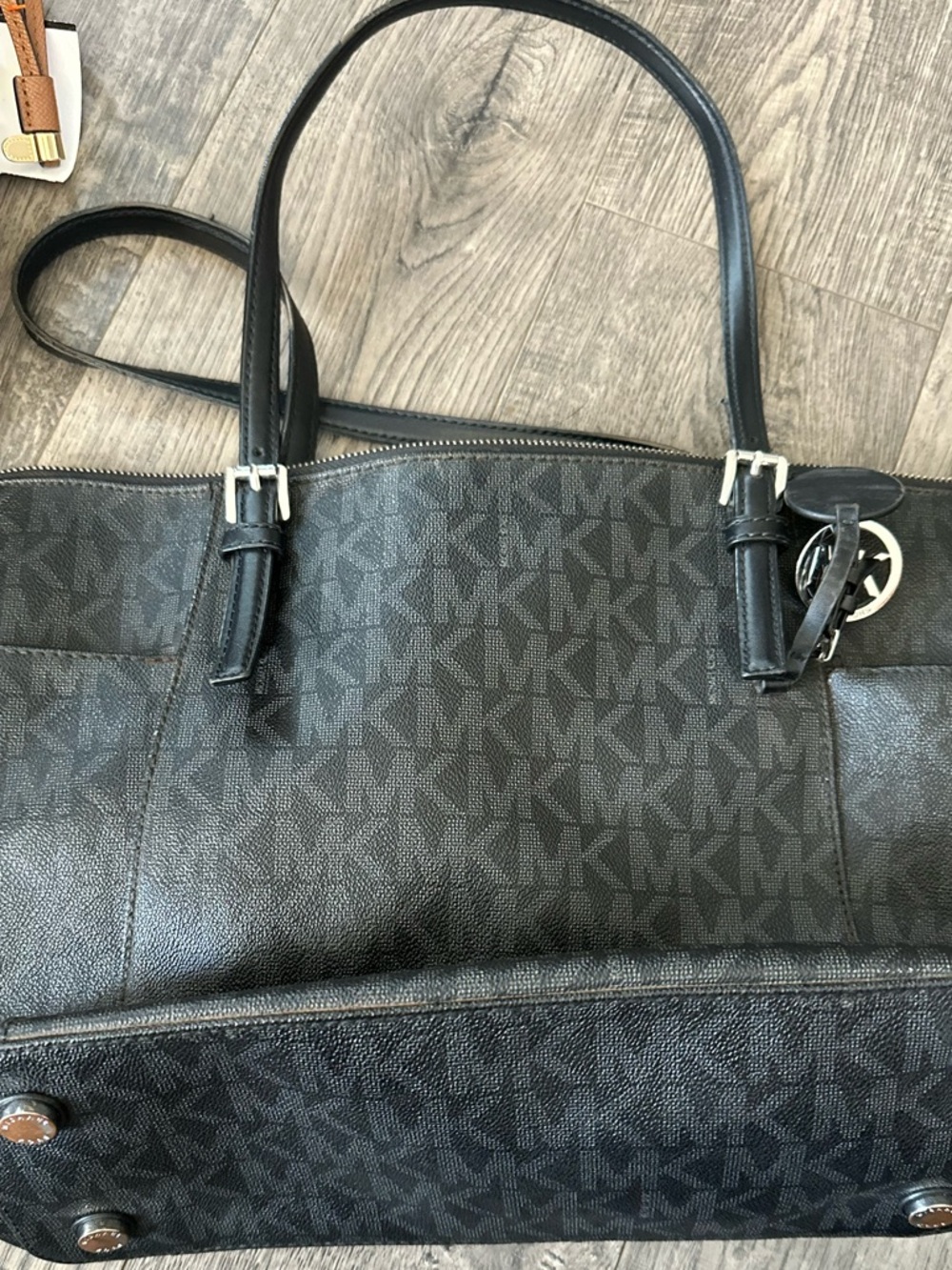Michael Kors Black MK Monogram Tote